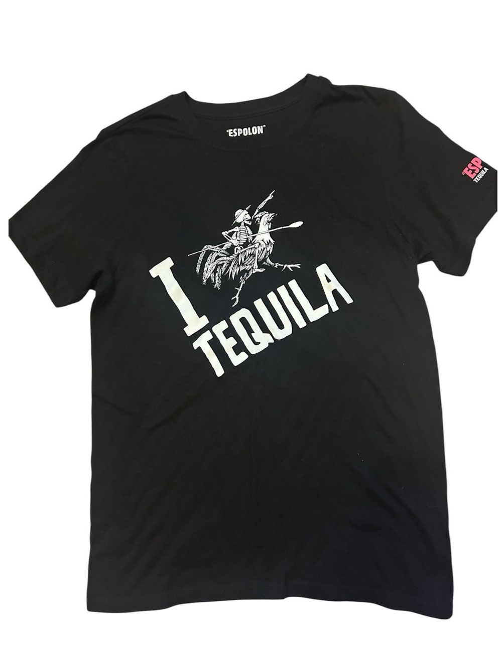 Black 'I Espolon Tequila' Graphic Tee - Men's Casual Shirt